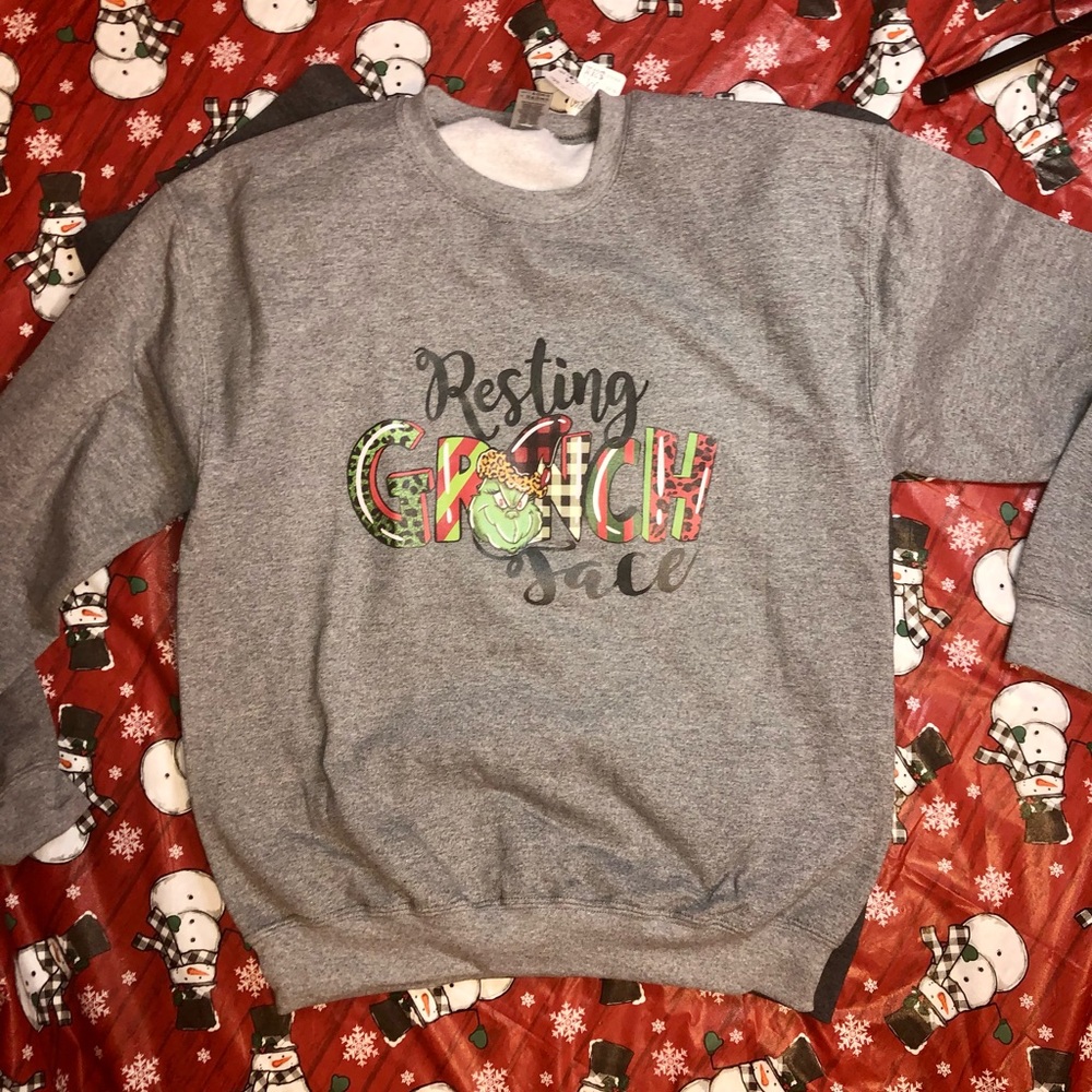 Grinch face sweatshirt